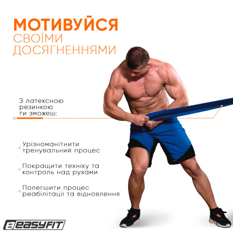 Гумова петля EasyFit 50-110 кг Синя