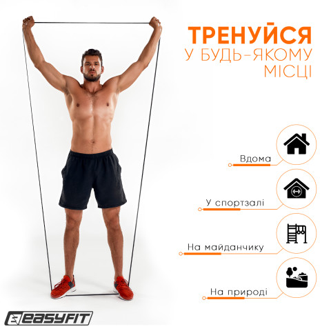 Гумова петля EasyFit 6-31 кг Чорна