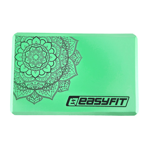 Блок для йоги EasyFit EVA з малюнком м'ятний