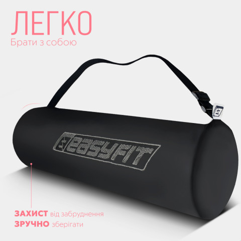 Килимок для йоги та фітнеса EasyFit TPE+TC 6мм двошаровий + Чохол рожевий з св.рожевим