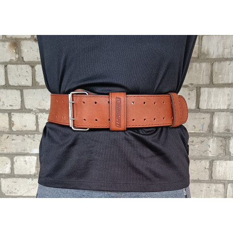 Пояс атлетичний EasyFit DeciBelt (шкіра) коричневий 2XL