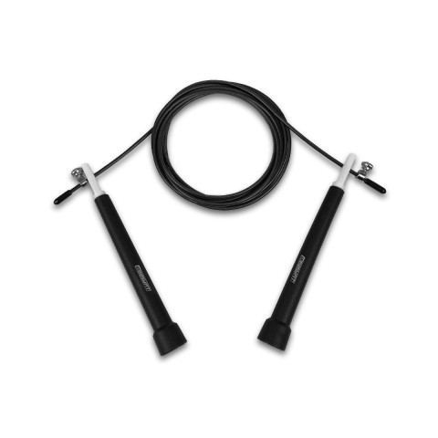 Швидкісна скакалка EasyFit Speed Cable Rope 3 м зі сталевим тросом чорна