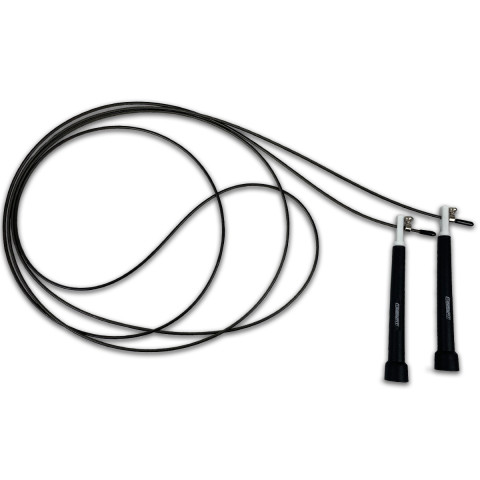 Швидкісна скакалка EasyFit Speed Cable Rope 3 м зі сталевим тросом чорна