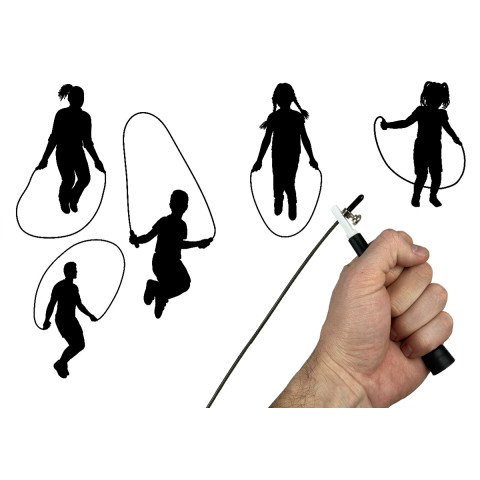 Швидкісна скакалка EasyFit Speed Cable Rope 3 м зі сталевим тросом чорна