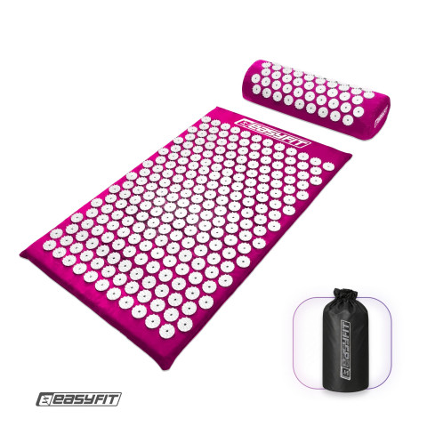 Масажний килимок EasyFit з подушкою (аплікатор Кузнєцова) + чохол Фіолетовий