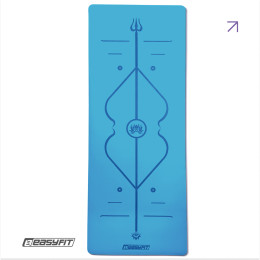 Килимок для йоги професійний EasyFit Pro каучук 5 мм Блакитний