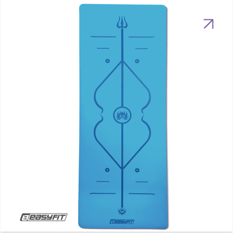 Килимок для йоги професійний EasyFit Pro каучук 5 мм Блакитний