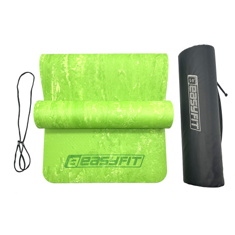 Килимок для йоги та фітнеса EasyFit PER Premium Mat 8 мм + Чохол салатовий