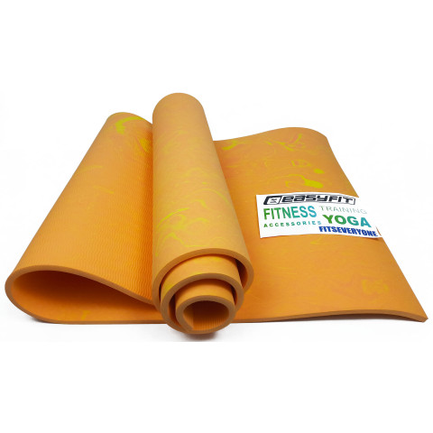 Килимок для йоги та фітнеса EasyFit PER Premium Mat 8 мм + Чохол помаранчевий