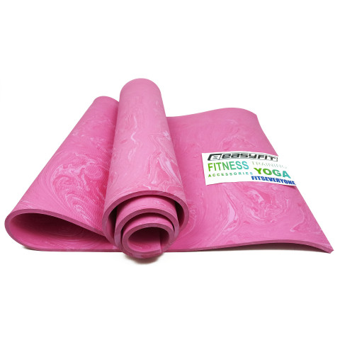 Килимок для йоги та фітнеса EasyFit PER Premium Mat 8 мм + Чохол рожевий