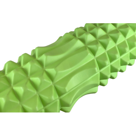 Масажний ролик EasyFit Grid Roller 33 см v.1.2 із заглушками з обох сторін (салатовий)