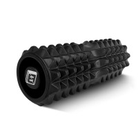 Масажний ролик EasyFit Grid Roller 33 см v.1.2 із заглушками з обох сторін (чорний)
