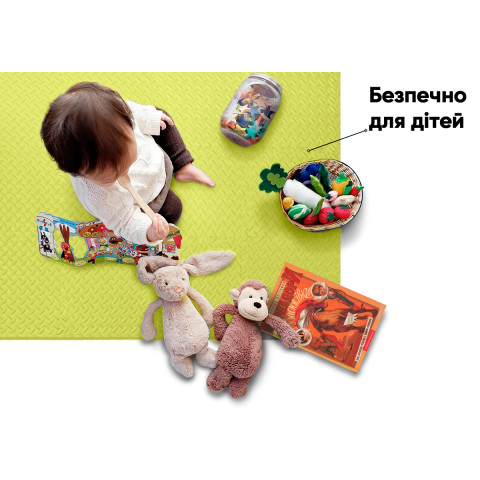 Татамі мат EasyFit 8 шт  (30х30х1 см) хвіст ластівки жовтий