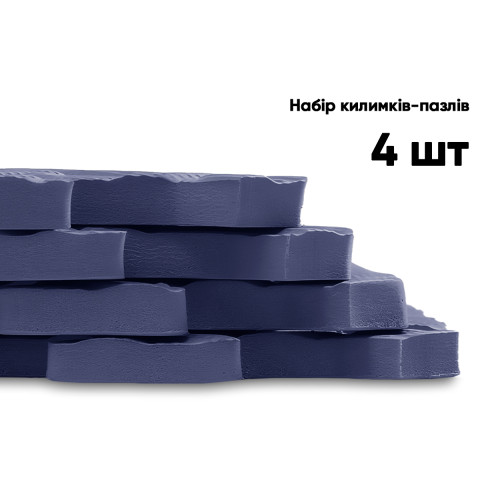 Татамі мат EasyFit SwallowTail 4 шт (60х60х1 см) пазл хвіст ластівки синій