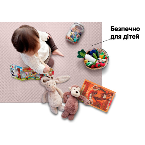 Татамі мат EasyFit SwallowTail 4 шт (60х60х1 см) пазл хвіст ластівки бежевий