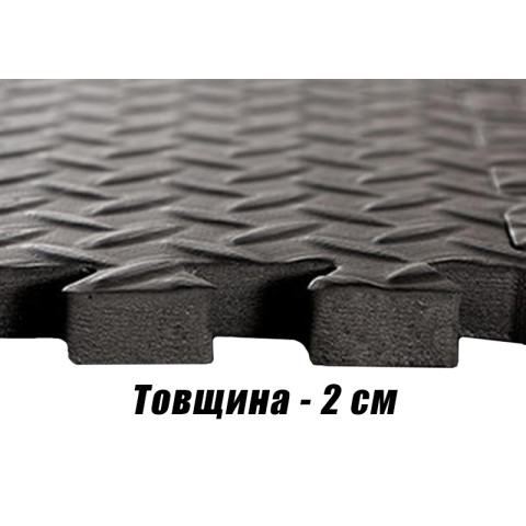Татамі мат EasyFit SwallowTail-2 4 шт (60х60х2 см) пазл ластівчин хвіст з бортиком