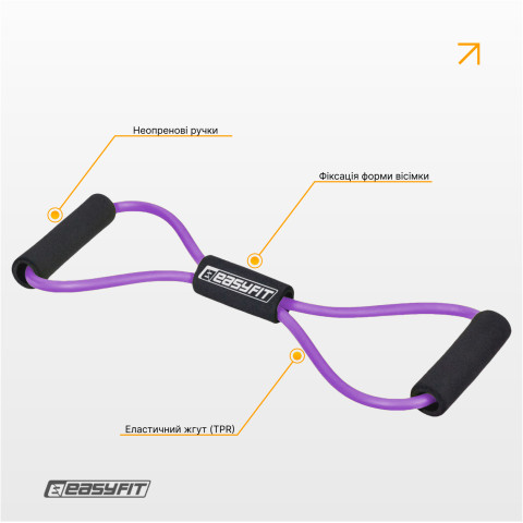 Еспандер EasyFit вісімка трубчастий фіолетовий