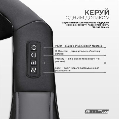 Масажер для шиї EasyFit Shiatsu (роликовий шиацу-масаж плечей і тіла)