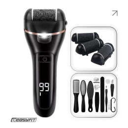 Електрична пемза для п’ят EasyFit з набором 10 предметів, 3 насадки