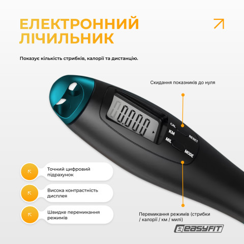 Скакалка для боксу EasyFit TwinRope 2,8 м чорний-зелений