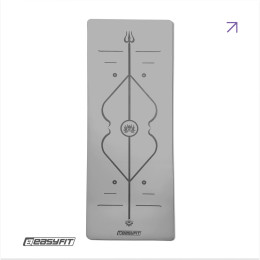 Килимок для йоги професійний EasyFit Pro каучук 5 мм Сірий