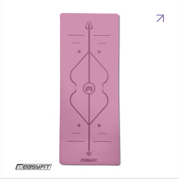 Килимок для йоги професійний EasyFit Pro каучук 5 мм Рожевий