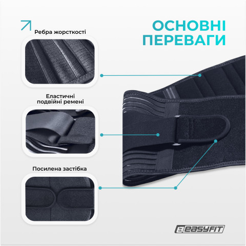 Пояс для спини з 4 ребрами жорсткості EasyFit (XXL)