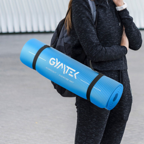 Килимок (мат) для йоги та фітнесу Gymtek NBR 1см голубий