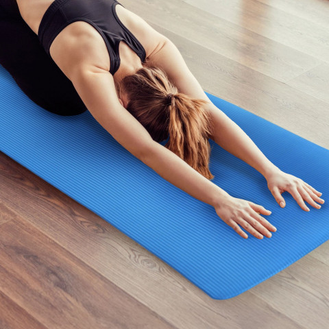 Килимок (мат) для йоги та фітнесу Gymtek NBR 1см голубий