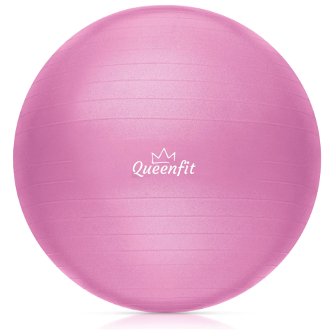 Фітбол Queenfit 65см рожевий + насос