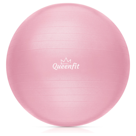 Фітбол Queenfit 65см світло-рожевий + насос