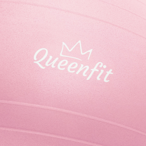 Фітбол Queenfit 65см світло-рожевий + насос
