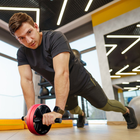 Ролик для пресу подвійний Gymtek червоний