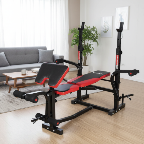 Лавка для жиму York Fitness ASPIRE 220 з стійкою для штанги та партою Скотта