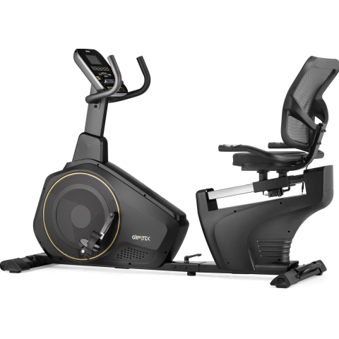 Горизонтальний велотренажер Gymtek XBR6000 електромагнітний золотистий
