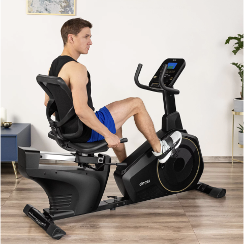 Горизонтальний велотренажер Gymtek XBR6000 електромагнітний золотистий