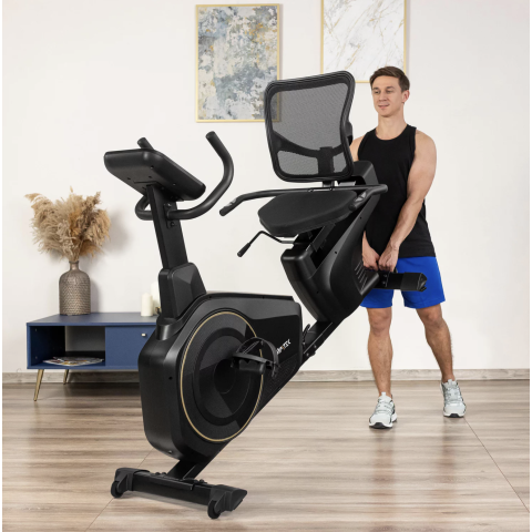 Горизонтальний велотренажер Gymtek XBR6000 електромагнітний золотистий