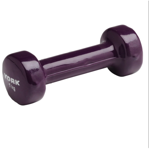 Гантелі для фітнесу вінілові круглі York Fitness 2х1кг фіолетовий