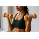 Гантелі для фітнесу вінілові круглі York Fitness 2х2кг жовтий