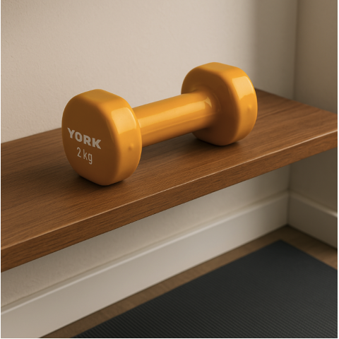 Гантелі для фітнесу вінілові круглі York Fitness 2х2кг жовтий