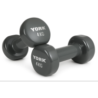 Гантелі для фітнесу вінілові круглі York Fitness 2х4кг сірий