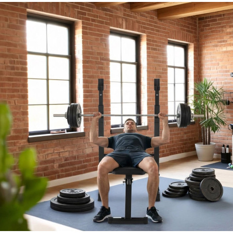 Лавка зі стійками для тренувань зі штангою Gymtek XL700 складана