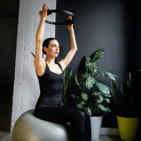 Кільце для пілатесу Gymtek армоване скловолокно 38см чорний