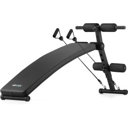 Похила лава для тренувань преса Gymtek XL200 з еспандерами для дому