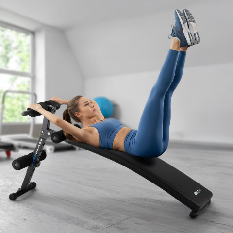 Похила лава для тренувань преса Gymtek XL200 з еспандерами для дому