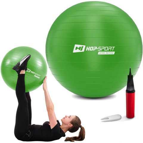 Фітбол Hop-Sport 85см зелений + насос 2020