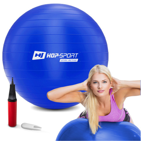 Фітбол Hop-Sport 45см блакитний + насос 2020