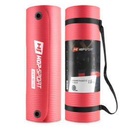 Мат для фітнесу та йоги з отворами Hop-Sport HS-N015GM 1,5см червоний