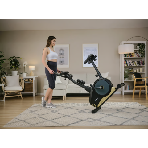 Велотренажер Hop-Sport HS-2080 Spark чорно-золотистий (2020)