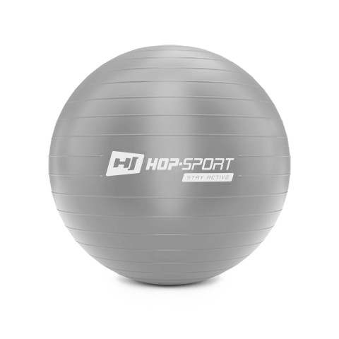Фітбол Hop-Sport 45см сріблястий + насос 2020